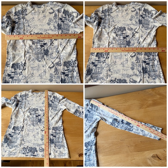 J MCLAUGHLIN SWEATER LENNY CHINOISERIE PRINT CREWNECK LONG SLEEVE BLUE WHITE S - Picture 9 of 10